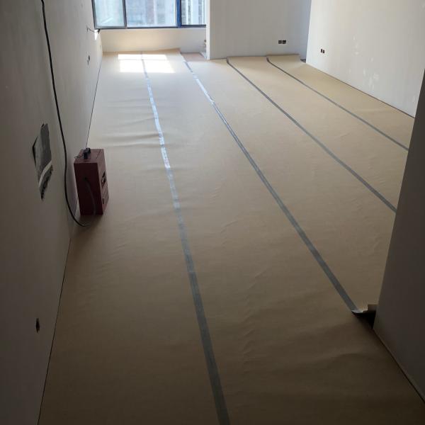 Contractor Grade Durable Building Floor Protection Paper , Rolled Cardboard Floor Covering