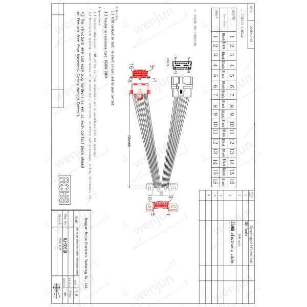 Câble diagnostique 16 Pin Male To de l'extension OBDII de scanner 2 12V femelles 24V