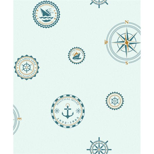 Lovely Deep Blue Kids Bedroom Wallpaper Water Resistant OEM ODM Service