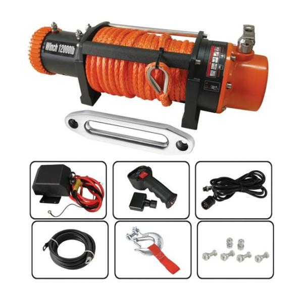 Heavy Duty Electric Winch 12000lbs SC12000XW 4 Way Roller Fairlead