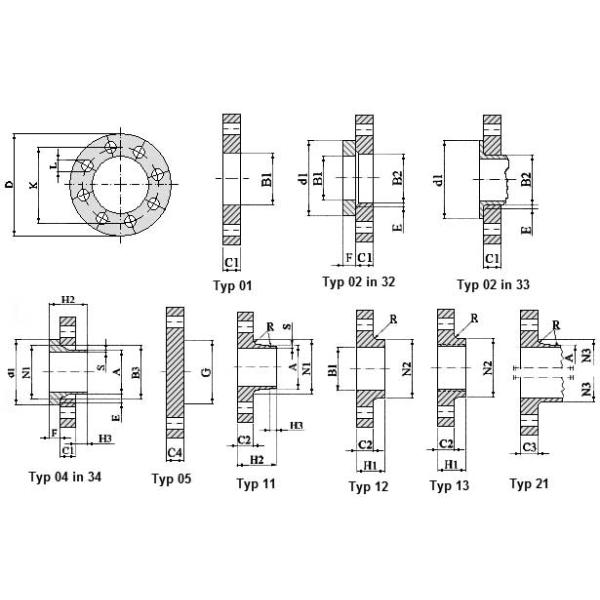 Dimensões da flange PN160 do EN 1092-1 PESCOÇO GALVANIZADO QUENTE SLIP DA FLANGE WEDLING DE EN1092-1 PN6 PN10 PN16 EM CORTINAS