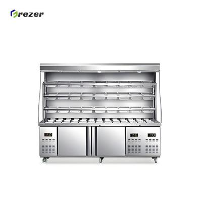 R290 Vegetable Display Freezer Combined Vertical Refrigerator Display Durable