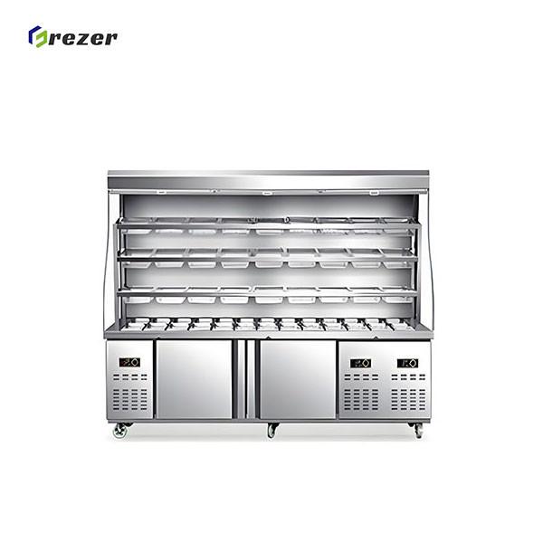 R290 Vegetable Display Freezer Combined Vertical Refrigerator Display Durable