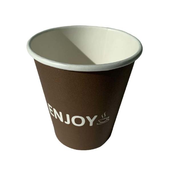 10 Oz Disposable Single Wall Coffee Cups Heat Resistant PE Lined Wooden Pulp