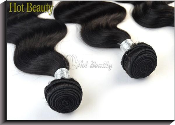 18 Inch No Shedding Virgin Peruvian Hair Extensions Human Hair In Natural Black Color