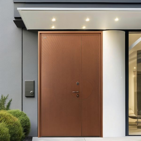Villa Steel Security Door Finished Surface Modern Main Entry Door Custom Color