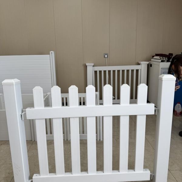 Low Installation Threshold PVC Picket Fence Attractive 8FT Wide Vinyl Fence Planks