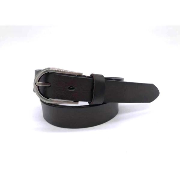 Long Buckle Black 125cm Womens Genuine Leather Belt