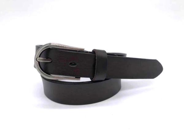 Long Buckle Black 125cm Womens Genuine Leather Belt