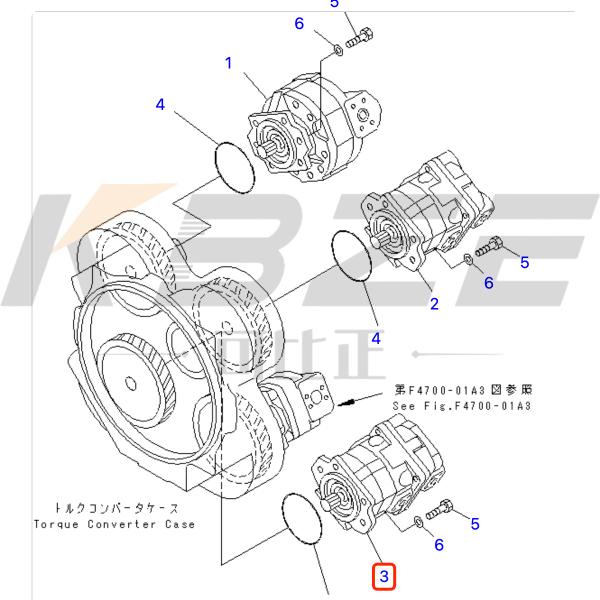 KBZE BRAND 705-52-31130 7055231130 KOMATSU HYDRAULIC PUMP ASSY FOR WA500 WF550 D155X