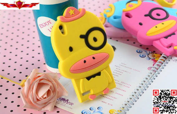 100% Qualify Brand New Fashion Cartoon Silicone Cover Case For Huawei Ascend P6
