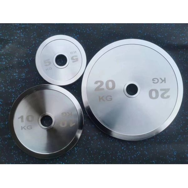 Cast Iron Barbell Silver Chrome Plate Home Gym Weight Set Strength Training FitnWholesale High Quality Silver Chrome Plate Cast Iron Barbell Home Gym Equipment Barbell with Weight Plates