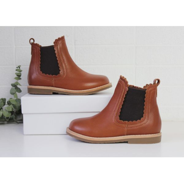Autumn Winter EU22 Kids Leather Walking Boots