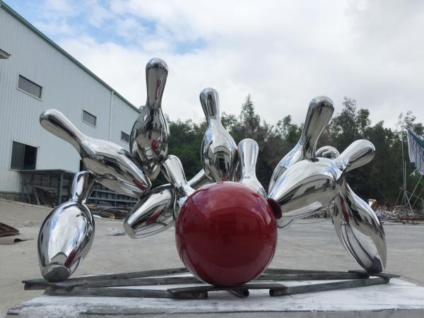 O grande jardim moderno do metal Ornaments a forma da bacia do boliches de aço inoxidável