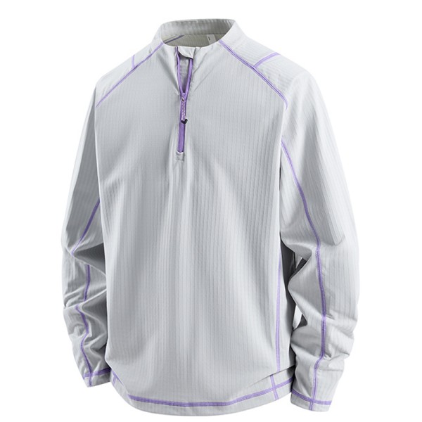 Half Zip Stand Collar Quick Dry Cycling Long Sleeve Knit Top, Custom OEM ODM Sport Tee