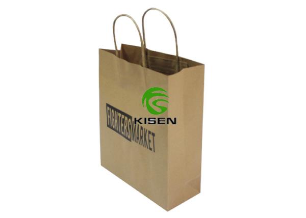 Pantone Twisted Handle Paper Bags , Automatic Machine Made Brown Kraft Paper Bags