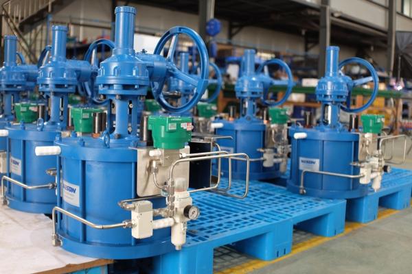 Atuador linear do ar pneumático industrial para válvulas de porta da faca e válvulas de globo