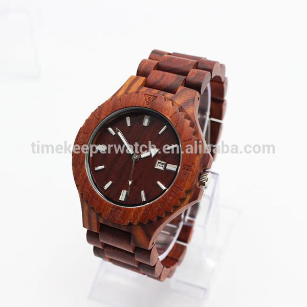 red sandalwood man watches ,wood bracelet watch , watch wood with date