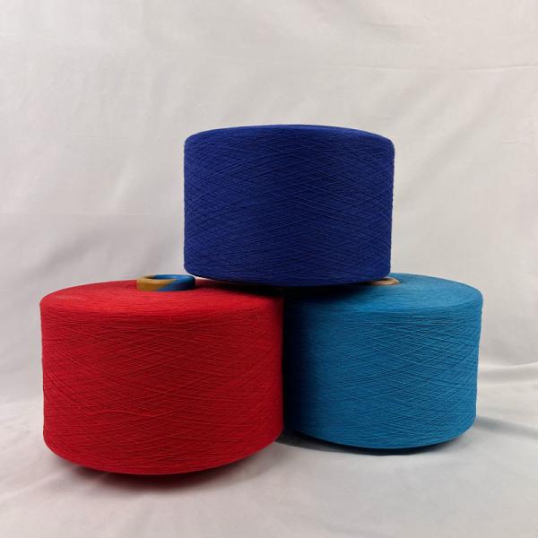 NE 12s/16s Red / Blue Recycled Cotton Yarn For Making Curtain