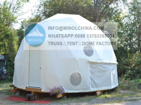 Winter Camping 6m Heat Proof Geodesic Dome Tent Transparent