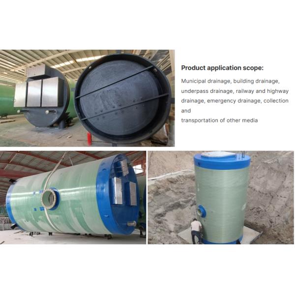 Grp Fiberglass Frp Sewage Pump Station Prefabricated Integrated Domestic Wastewater