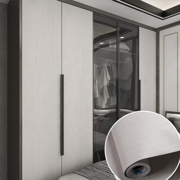 100M Roll Grey Wood Grain Wallpaper PVC Peel And Stick Wood Grain Wallpaper