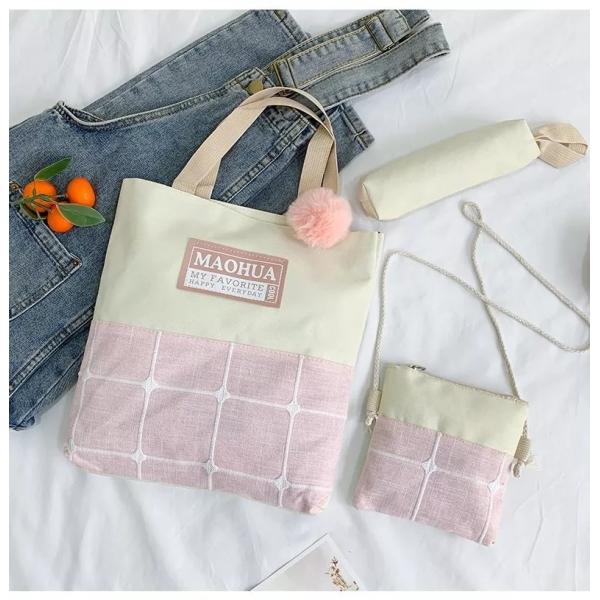 Women Travel Backpack Sets 4pc Sturdy Laptop Backpack Teens Canvas