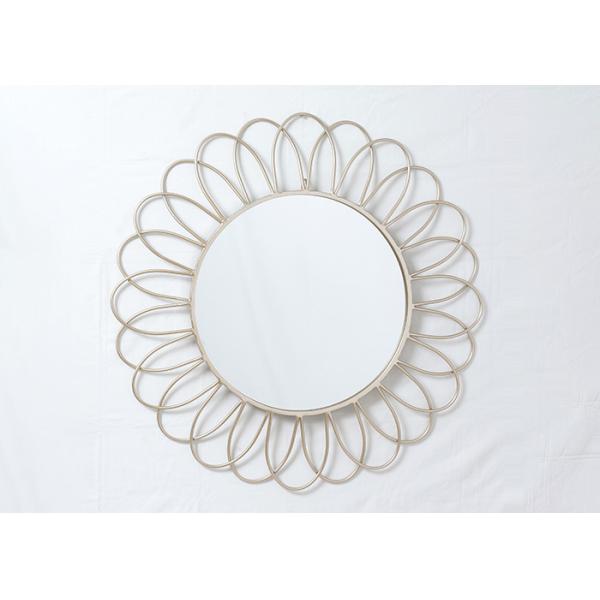 Living Room Rose Gold Floral Metal Wall Art Mirror