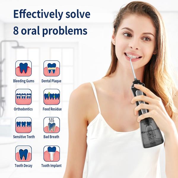 300ml Ipx7 Electric Water Flosser Teeth Cleaning Portable Oral Irrigator 21W