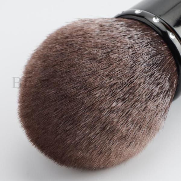 ISO14001 Alminum Handle Kabuki Cosmetic Brush Dome Shaped Makeup Brush