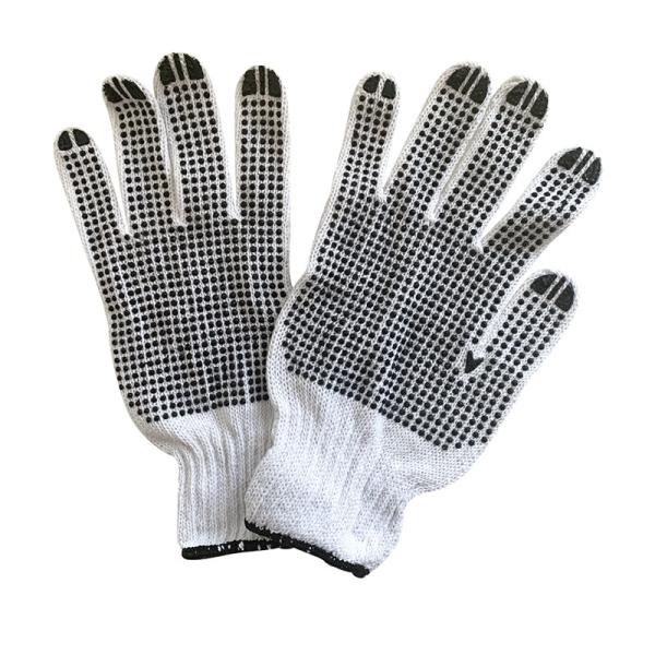 C078D2-N T/C Double Side PVC Dotted Cotton Work Gloves for Safety Anti-Slip Function