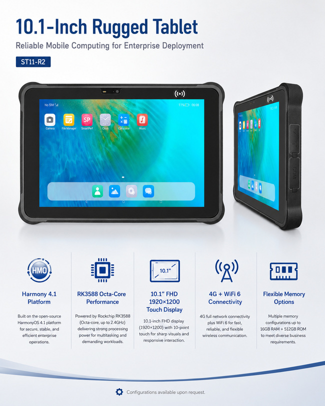 Control Rugged Tablet for Industrial Automation 10.1 Inch Handles Inspection Logs