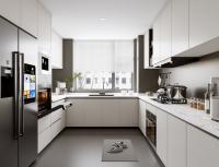 Modern Wood Grain Stone Surface Melamine Customized MDF Kitchen Cabinetry