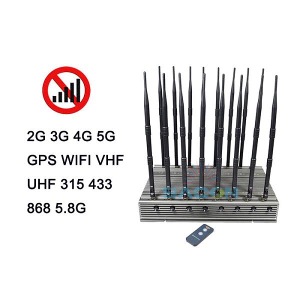16 Antennas 5G Signal Jammer Blocker with 100W Output Power and 80m Jamming