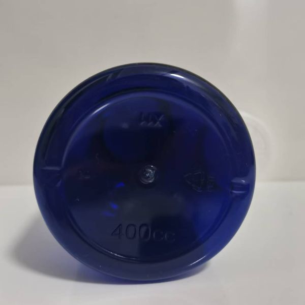 Screw Cap Cobalt Blue 400ml PET Pill Packer Bottles Child Proof Cap Screen Printed Liquid Medicine Storage Industrial