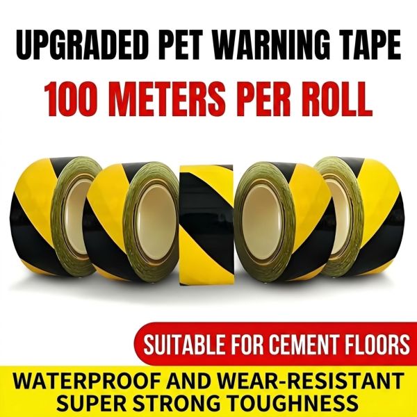 Nomay Heavy Duty Wear Resistant PET Floor Marking Tape Waterproof Oilproof No Residue for Warehouse Workshop Safety