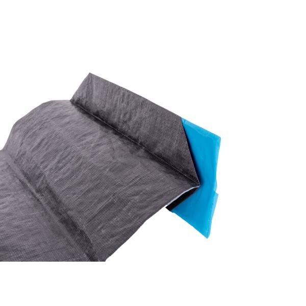 Black PP Laminated Poly Gusseted Bags , Block Bottom Woven Valve Side Gusset Bag