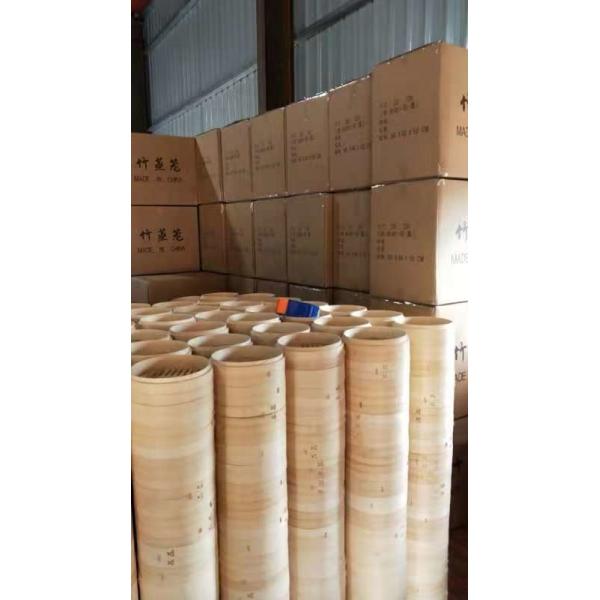 Alrededor forme la cesta de bambú del vapor de los 24cm para las bolas de masa hervida