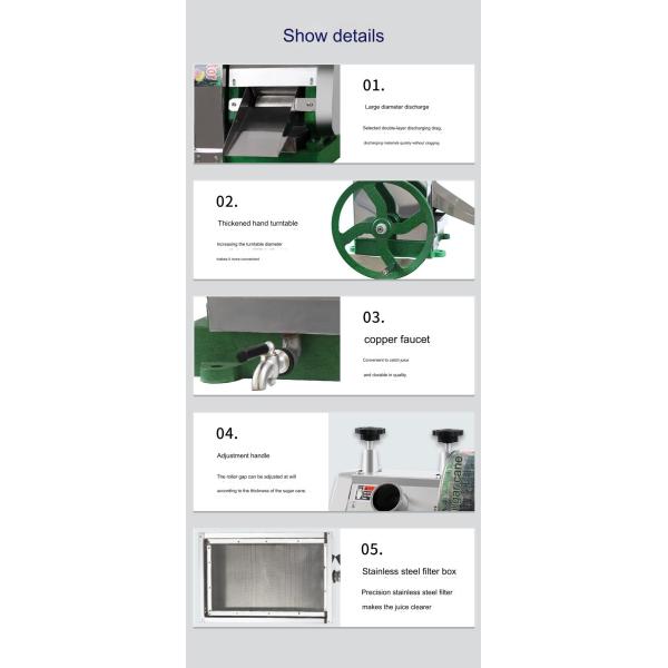 30-50kg/h Sugar Cane Processing Types Manual Juicer Stainless Steel Extractor Squeezer