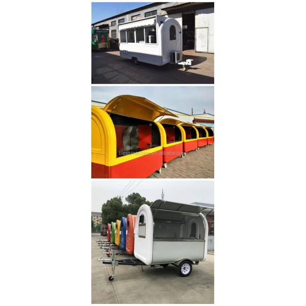 85kms long distance outdoor fast food trailer with durable stainless steel worktable