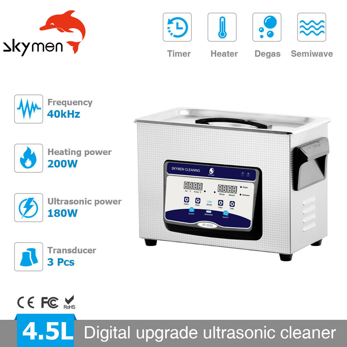 танк шайбы 1mm 4.5L 90W Benchtop ультразвуковой для зубоврачебных аппаратур