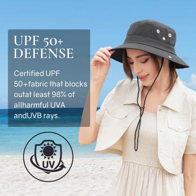 UPF 50+ Foldable Bucket Hats Summer Safari Hat  For Hiking Outdoor