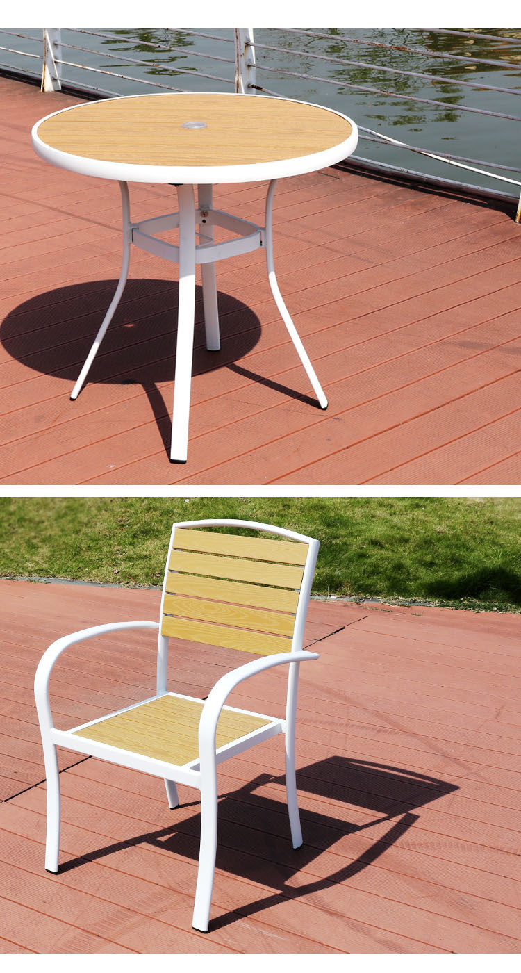 Outdoor Furniture Aluminum Garden Coffee Table Set with Customized Thickness and Design