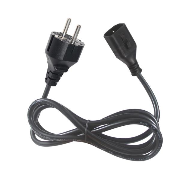 6ft HO55VV-F C14 Cable Wire Harness Lock Mains Cable With 2 Pin Plug