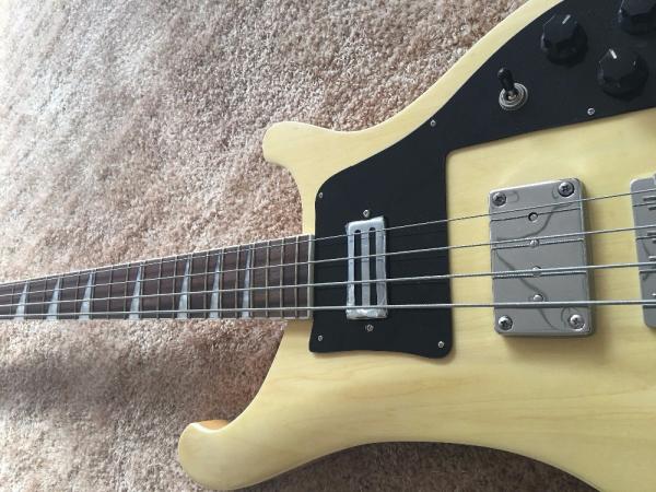 RIC BASS GUITAR 4003 Natural color set in neck Rosewood fingerboard shark inlay with custom bridges