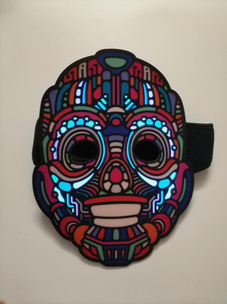 2019 New design novelty gift voice- activated  LED mask for festival Parties  DJ Mask for music festival, Rave Mask 2AAA