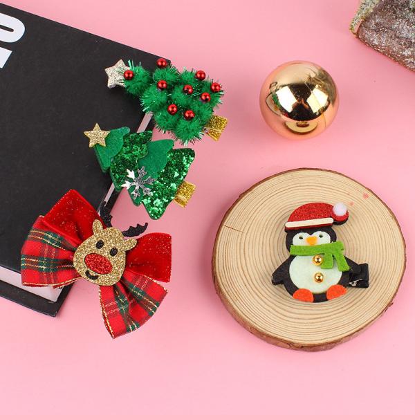 Christmas Girls Hair Accessories Set Hair Clips Christmas Bows Hair Clips Girls Hairpin For Children And Adults