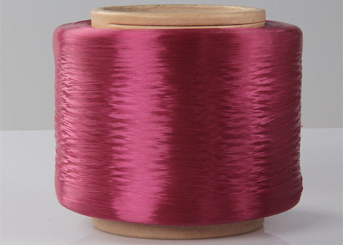 High Stretch 900D Polypropylene FDY Yarn / AA Grade Dyed PP Filament Yarn , Red Color