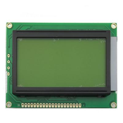 O módulo gráfico da exposição do LCD, 128x64 pontilha STN Transflective verde-amarelo com controlador de KS0108B
