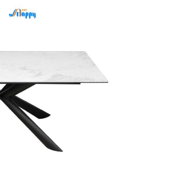 1800mm Contemporary Bespoke Ceramic Top Dining Table With Metal Legs